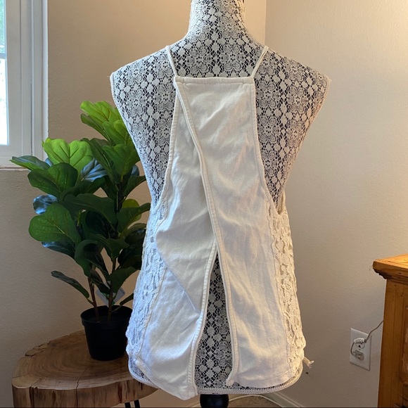 Free People White Lace Tank With Open Back - Picture 11 of 11